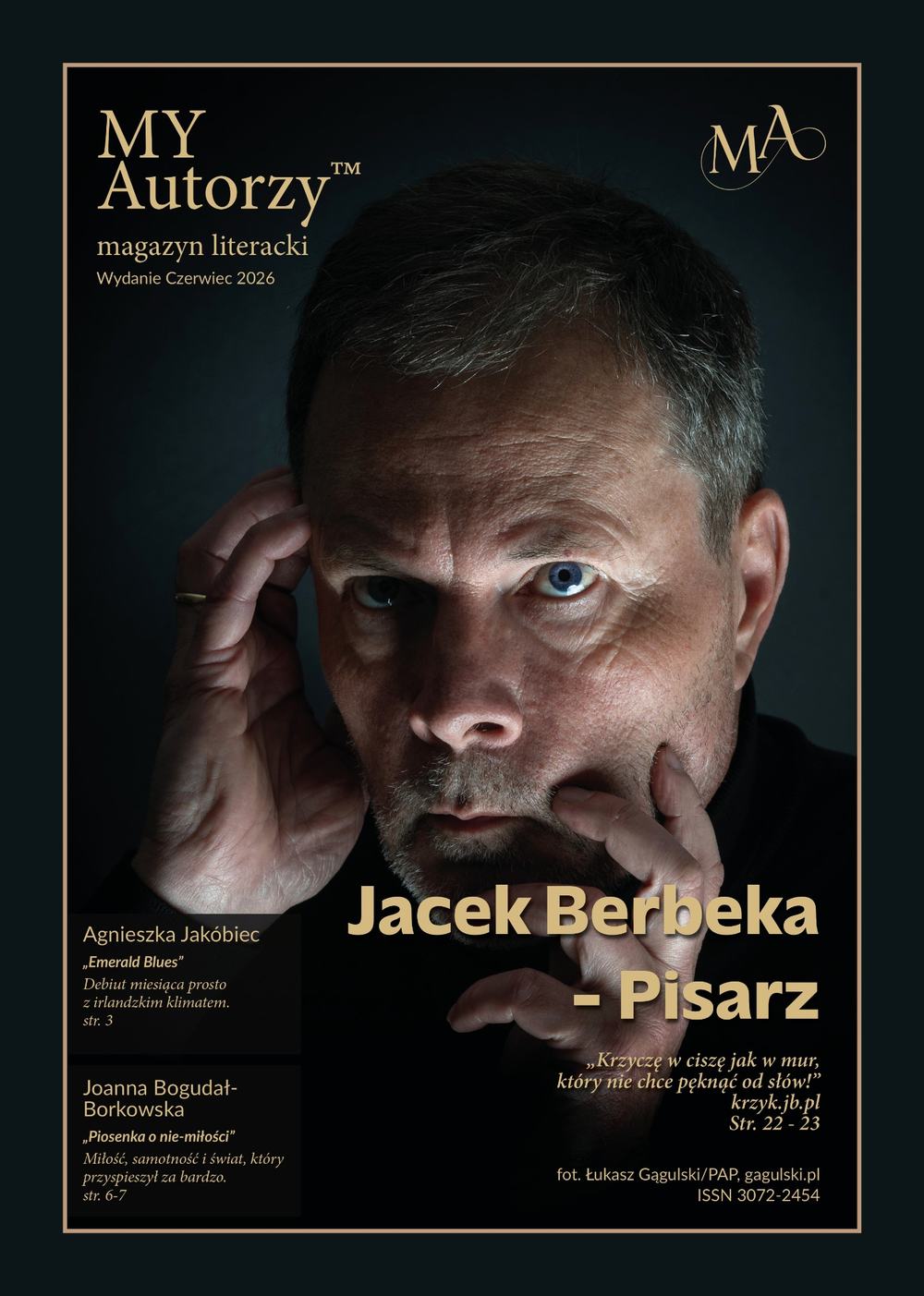 Jacek Berbeka על שער כתב העת הספרותי My Autorzy, יוני 2026